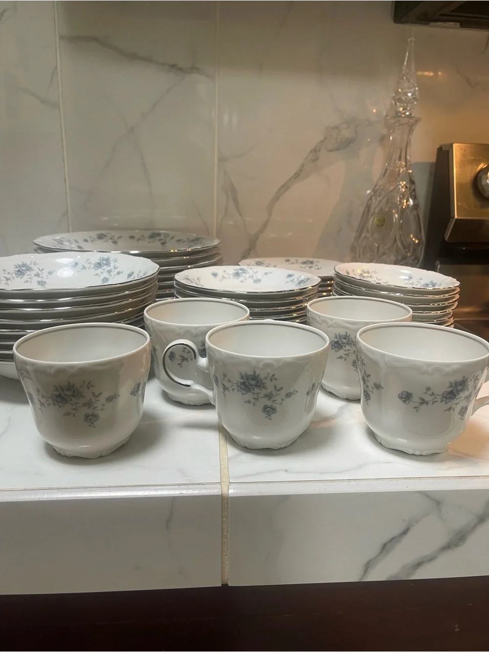 Vtg Johann Haviland Blue Garland Bavaria Germany 46pc. China Set Mint Condition